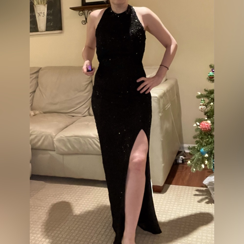 Black sequin gown